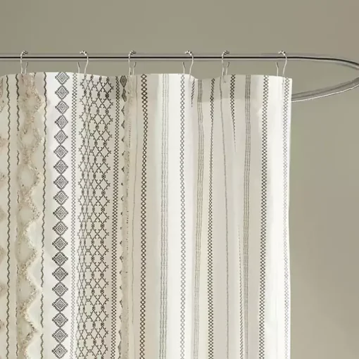 Ivory Textured Chenille Shower Curtain