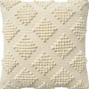 Ivory Woven Diamond Pillow