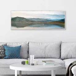 Lake Harmony Framed Canvas Art Print