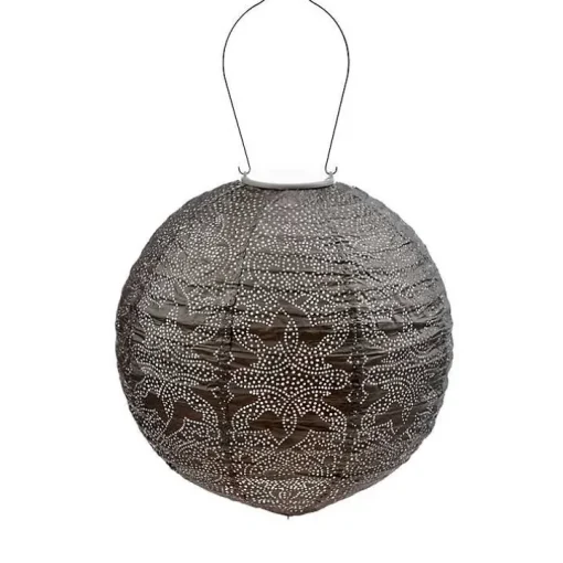 LED Round Taupe Outdoor Hanging Lantern