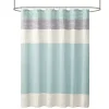 Light Blue Colorblock Silky Shower Curtain