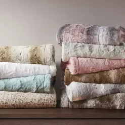 Light Brown Faux Fur Oversized Throw Blanket
