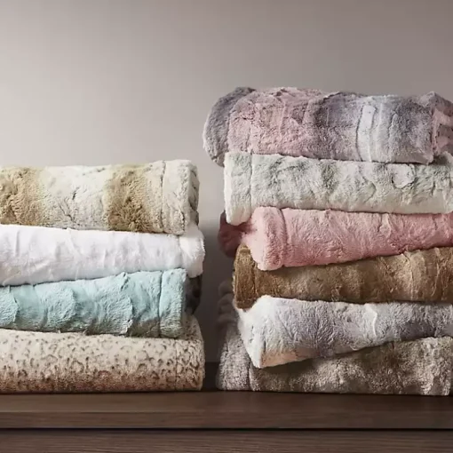 Light Brown Faux Fur Oversized Throw Blanket