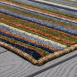 Linear Seaside Outdoor Area Rug, 9x12