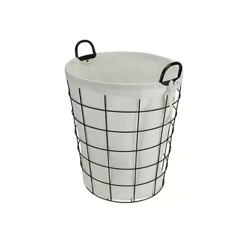 Lined Wire Basket with Handles