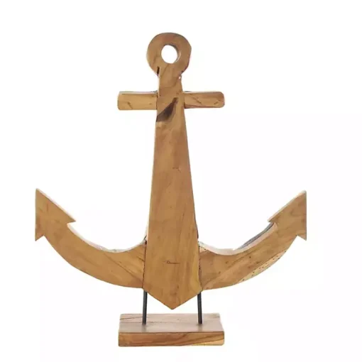 Live Edge Teak Wood Anchor Statue