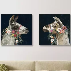 Lovely Llama Canvas Art Prints, Set of 2