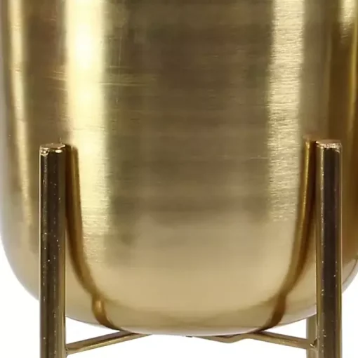Metallic Gold Planters with Stands, Set of 2