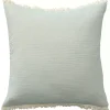 Mint Gauze Organic Fringe Throw Pillow