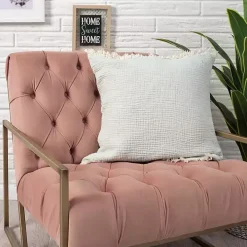 Mint Gauze Organic Fringe Throw Pillow