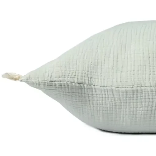Mint Gauze Organic Fringe Throw Pillow