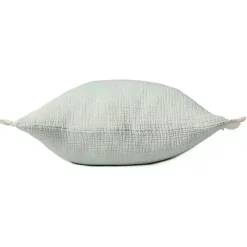 Mint Gauze Organic Fringe Throw Pillow