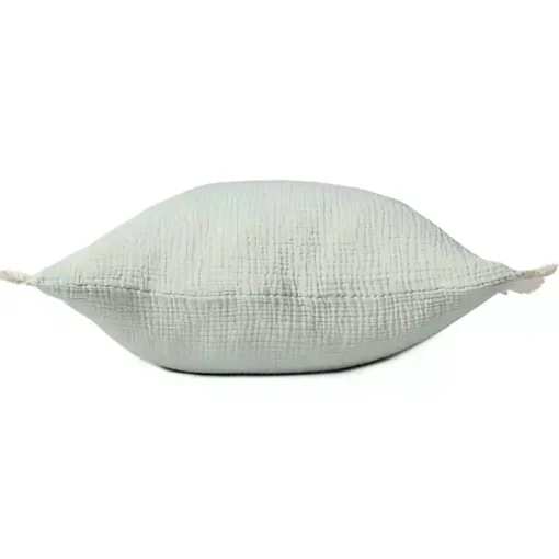 Mint Gauze Organic Fringe Throw Pillow