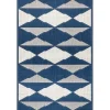 Mitchell Blue Geo Diamonds Outdoor Rug, 5x8