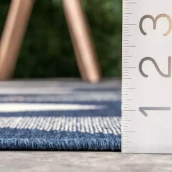 Mitchell Blue Geo Diamonds Outdoor Rug, 5x8