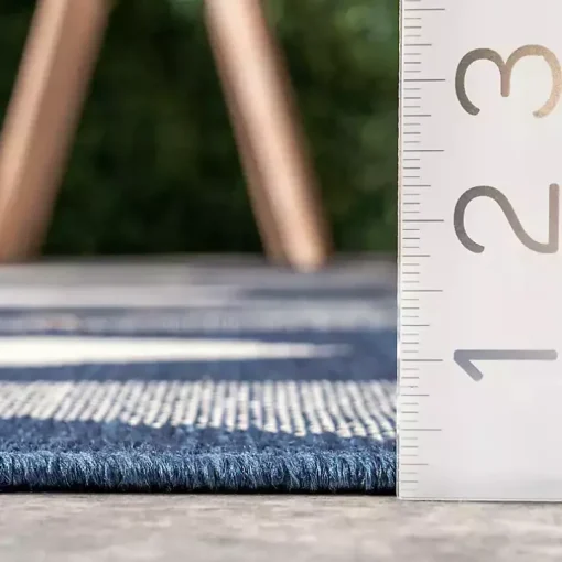 Mitchell Blue Geo Diamonds Outdoor Rug, 5x8