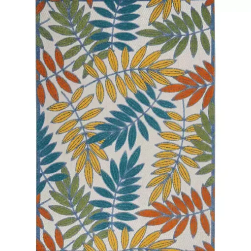 Multicolor Botanical Outdoor Area Rug, 6x9