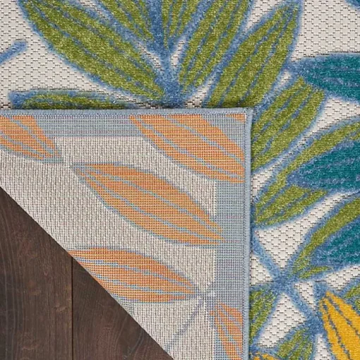 Multicolor Botanical Outdoor Area Rug, 6x9