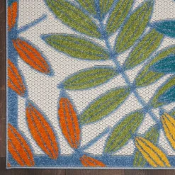 Multicolor Botanical Outdoor Area Rug, 6x9