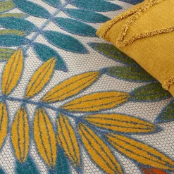 Multicolor Botanical Outdoor Area Rug, 6x9