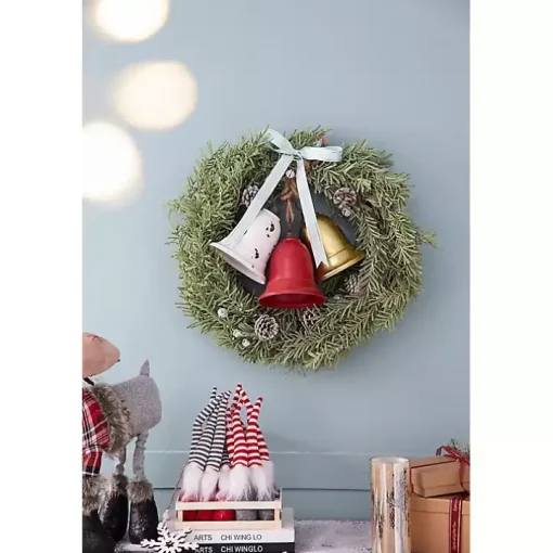 Multicolor Metal Christmas Bells, Set of 3