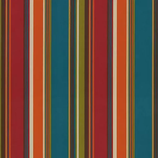 Multicolor Striped Outdoor Loveseat Cushion