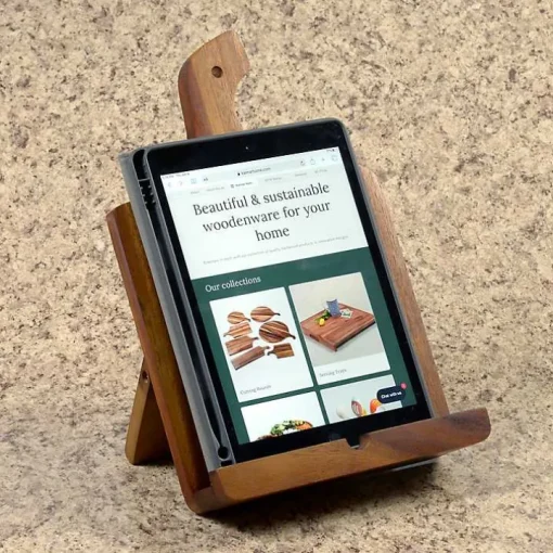 Natural Acacia Wood Cookbook Holder