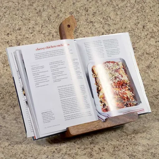 Natural Acacia Wood Cookbook Holder