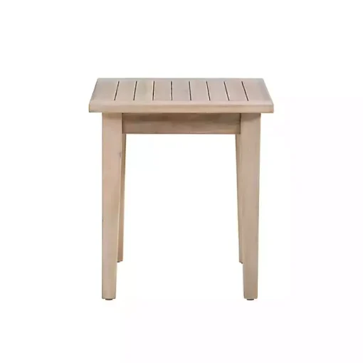 Natural Acacia Wood Slatted Outdoor Side Table