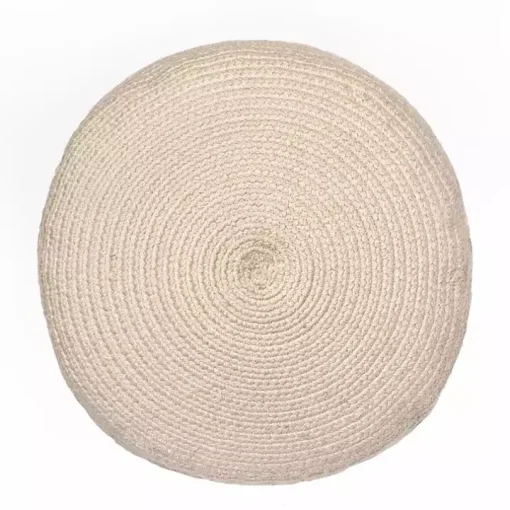 Natural Cable Braided Pouf