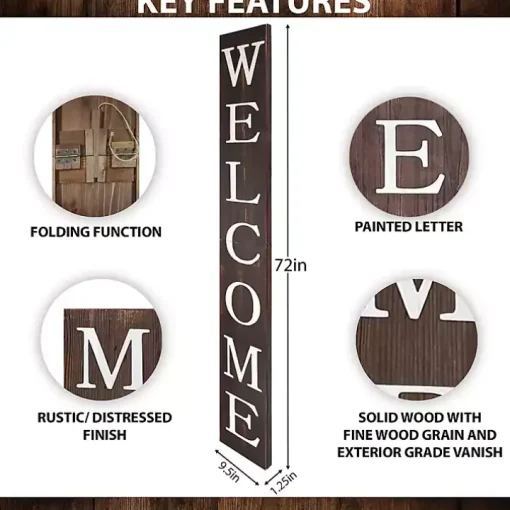Natural Foldable Welcome Porch Board