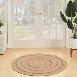 Natural Seagrass Indoor/Outdoor Area Rug, 4x4