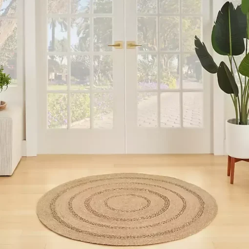Natural Seagrass Indoor/Outdoor Area Rug, 4x4