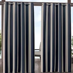 Navy Canopy Outdoor Curtain Panel Set, 96 in.