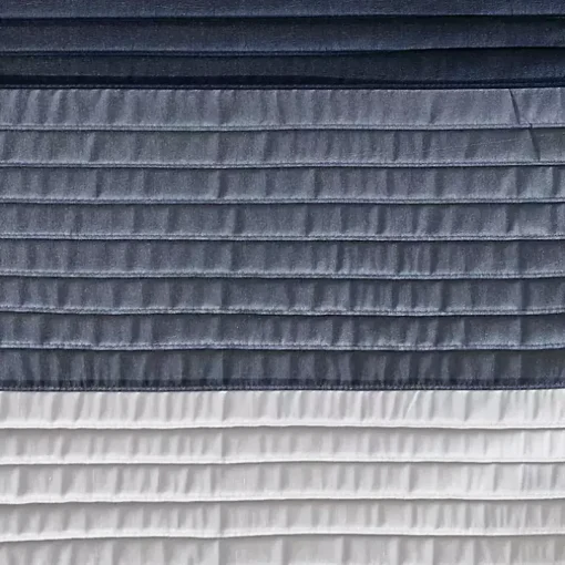 Navy Colorblock Silky Shower Curtain