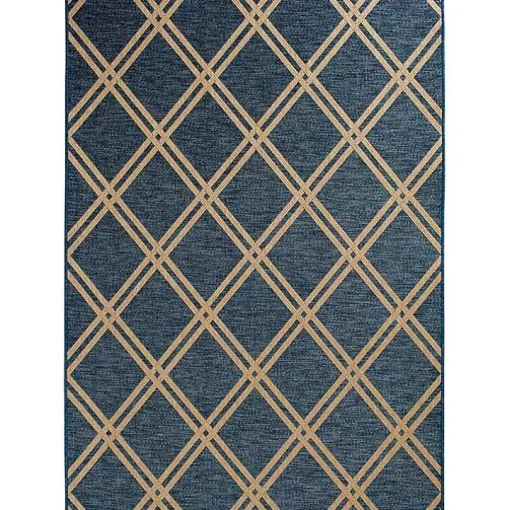 Navy Diamond Indoor/Outdoor Area Rug, 5x7