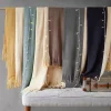 Navy Faux Cashmere Color Block Throw Blanket