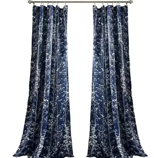Navy Forest Curtain Panel Set, 95 in.