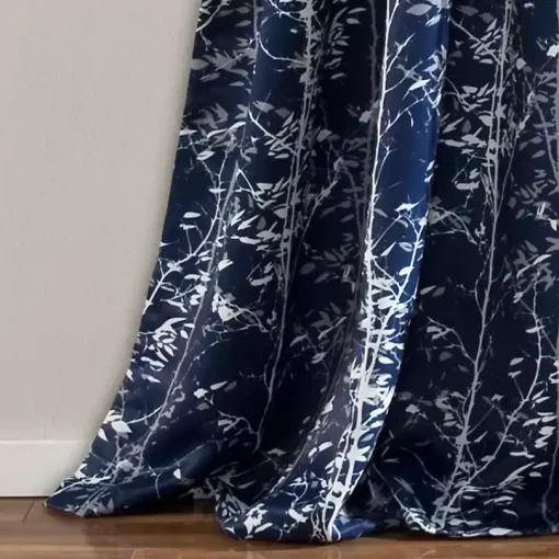 Navy Forest Curtain Panel Set, 95 in.