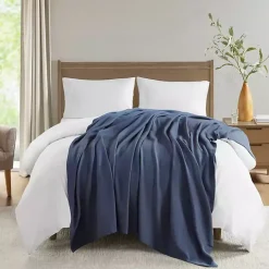 Navy Liquid Cotton Full/Queen Blanket