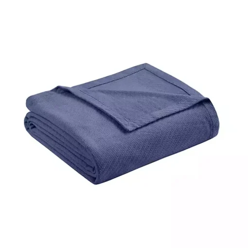 Navy Liquid Cotton Full/Queen Blanket