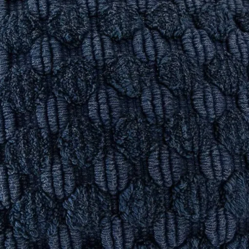 Navy Looped Cotton Throw Pillow
