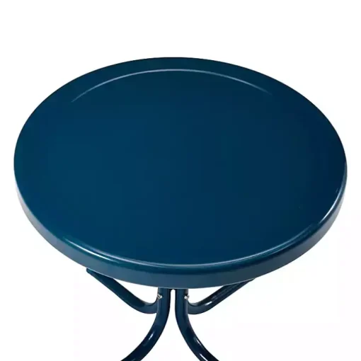 Navy Retro Metal Outdoor Side Table