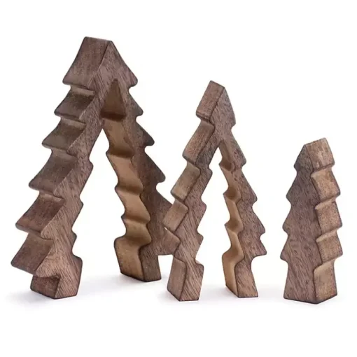 Nesting Pine Tree Figurines, Set of 3