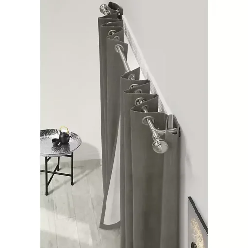 Nickel Blackout Extendable Curtain Rod, 144 in.