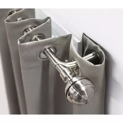 Nickel Blackout Extendable Curtain Rod, 144 in.