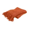 Orange Cotton Tassel Throw