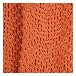 Orange Cotton Tassel Throw