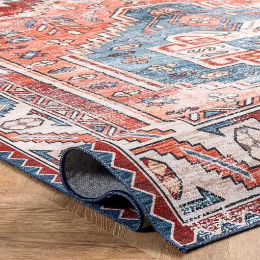 Orange Faded Medallion Washable Runner