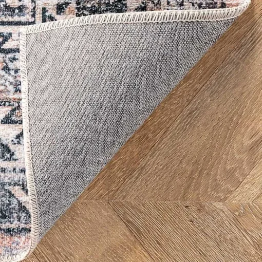 Orange Global Pattern Washable Area Rug, 5x8